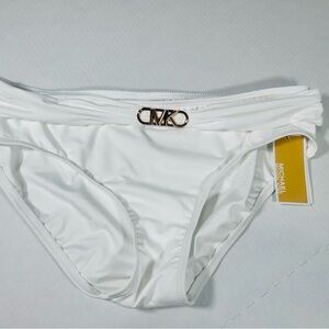 Michael Kors Elegant White Bikini Bottom